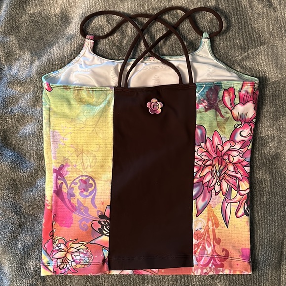 Protokolo yoga top shelf bra and matching boot cut brown yoga pants large tall - Picture 3 of 4